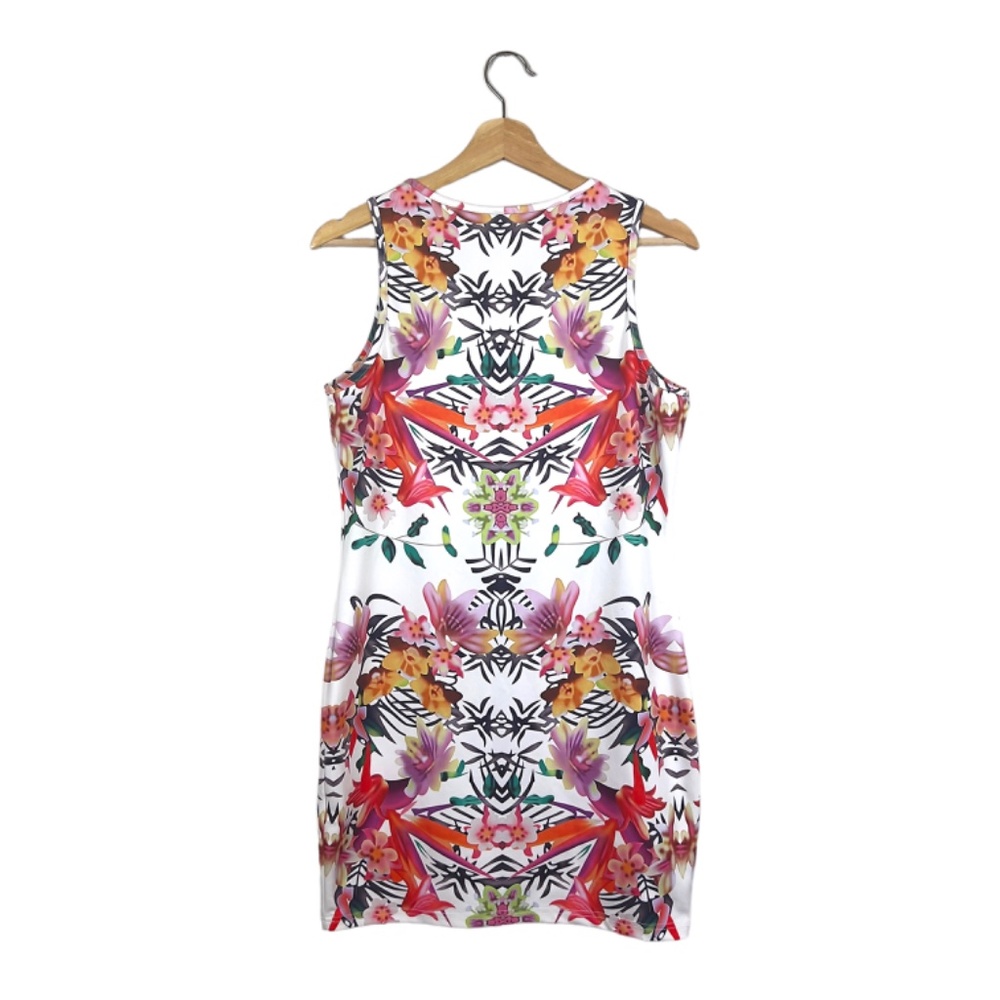 Vintage White Tropical Floral Dress - Picture 2 of 9